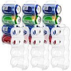 Novabright 6 Pack Portable Soda Can Organizer 11 x 4.2 x 2.2" Beer Cans Holder with Handle 4-slot Plastic Soda Can Holder Dispenser Fridge Storage Sliding Rack for Refrigerator Shelf Kitchen Pantry