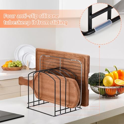 5-Slot Cutting Board Organizer, Bakeware Organizer, and Kitchen Cabinet Organizer for Baking Trays and Cookie Sheets (1pc 5 Slots for one size) - size: 1pc 5 Slots for one size
