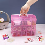 SGHUO Bead Organizers and Storage 3-Tier Pink Craft Container Stackable Box with Dividers for Art Supplies, Washi Tapes, Seed, Hair Accessories, Nail, 9.5X6.5X7.2in - style: 3 tier-pink