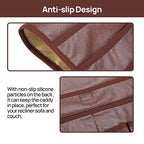 Teniux Remote Control Holder Faux Leather Armrest Organizer with 6 Pockets for recliner couch sofa, Armchair Caddy for Smart Phone, Book, Magazines, Ipad, Remotes (Brown) - color: Brown