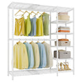 VIPEK X2 Expandable Reach-in Closet Racks Adjustable from 3'3" to 4'8" Portable Open Walk-in Closet Rack System with Flexible Shelves and Hanger Rods Clothing Rack for Hanging Clothes, White - color: White