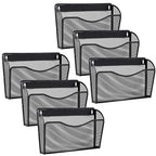 Gawerk 6 Pack Wall File Organizer, Mesh Wall File Pocket Mail Organizer Hanging Metal Vertical Wall Mounted File Holder for Office/Home - size: 6 Pack Wall Mounted