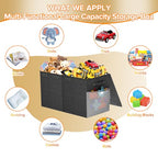 Large Toy Box Chest, Collapsible Sturdy Toy Storage Organizer Boxes Bins Baskets Dinosaur Kids Toy Chest Bin with Lids for Boys Girls Living Room Playroom Bedroom Nursery 25"x14"x16" Black - color: Black－2