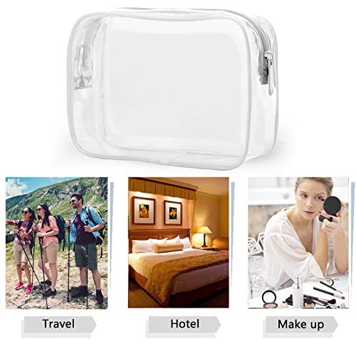Tergy 6 Packs Clear Cosmetics Bags for Women Men Waterproof Toiletry Bags PVC Makeup Bags Organizer Case with Zipper for Travel Bathroom (6 White Colors) - color: 6 White Colors