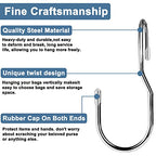 Unique Twist Design Bag Hanger Purse Hooks - 5 Inch Large Size Closet Rod Hooks for Hanging Bags, Purses, Handbags, Belts, Scarves, Hats, Clothes, Pans and Pots (12 Pack) - color: 12 Pack Platinum