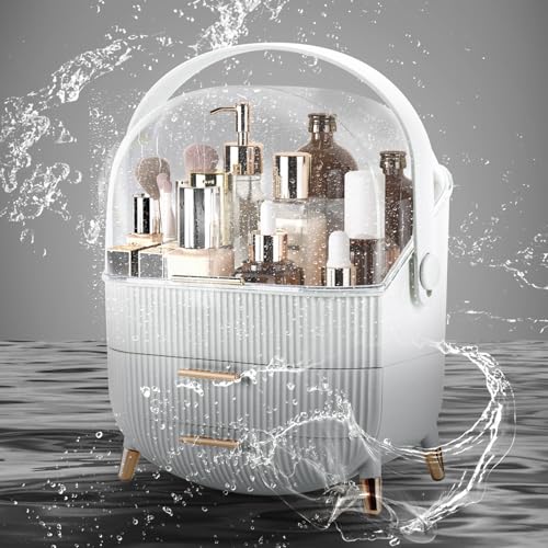 YGJT Makeup Organizer, Skincare Organizer for Vanity with Drawers, Makeup Storage Box, Large Capacity Cosmetic Display Cases Makeup Storage Box for Bedroom, Bathroom, Ideal Gifts for Women(White) - color: white1
