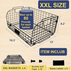 4 PACK XXL Stackable Wire Baskets for Storage Pantry,Fruit Basket For Kitchen Cabinet,16.3''x12''x8.2''Vegetable Fruit Snack Chips Onion Potato Cans Organization, pantry organizers and storage