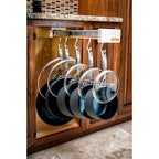 Rev-A-Shelf 22" Pullout Kitchen Cabinet Pantry Organizer with 7 Hanging Hooks with Ball Bearing Slide System, Maple Wood, GLD-W22-SC-7