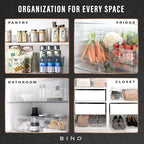 BINO | Plastic Organizer Bins, X-Large - 4 Pack | The SOHO Collection | Multi-Use Organizer Bins | Pantry & Freezer Bin | Plastic Storage Containers | Bin for Home & Kitchen Org - size: X-Large