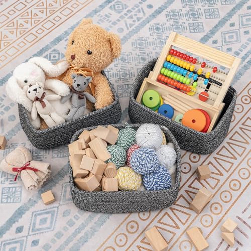 CubesLand Mixed Black Baskets Bins for Organizing,Small Woven Storage Baskets for Shelves,Cute Closet Cube Bins Set 2,Baby Nursery Cube Organizer Toys Basket Bin,Home Decor Organization Bins - color: Mixed Black, size: 2pcs-Small Basket