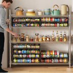 3 Tier Stackable Can Rack Organizer for Pantry Shelf, Adjustable Extra-Long Can Holder for Kitchen Storage, Sturdy Standing Rolling Can Dispenser for Canned Food Goods Drink Soup up to 96, Black - style: Length（29.72’‘）-3Tier
