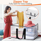 BlissTotes Clear Moving Bags Heavy Duty, 93L Extra Large Storage Bags with Zipper & Reinforced Handles, Waterproof PP Moving Totes for Clothes, Bedding, Comforters, Space Saving Storage (8 Pack) - size: 125L