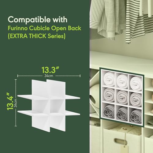 Furinno Cubicle Cube Insert, 9-Compartment Cube Organizer, Fits into Furinno Extra Thick Cubes, for Organizers and Storage, White (Does not fit IKEA Kallax Shelving) - color: White, size: 9-Compartment Insert
