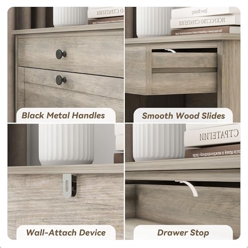 FTZxHKLX Shoe Cabinet with 2 Flip Drawers, Narrow Freestanding Shoe Storage Organizer, Slim Wooden Hidden Shoe Rack for Front Door Entrance, Closet, Hallway, Living Room, Rustic Gray - color: Rustic Gray, size: 1pcs