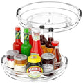 Clear Lazy Susan Organizer Turntable for Cabinet Table Top, 10.6 Inch 2 Pack 360 Rotating Spinning Makeup Organizer for Vanity, Kitchen Storage Rack Heavy-Duty Pantry Spices Tray Countertop Organizer - size: 10.6 inch 2 Pack