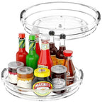 Clear Lazy Susan Organizer Turntable for Cabinet Table Top, 10.6 Inch 2 Pack 360 Rotating Spinning Makeup Organizer for Vanity, Kitchen Storage Rack Heavy-Duty Pantry Spices Tray Countertop Organizer - size: 10.6 inch 2 Pack
