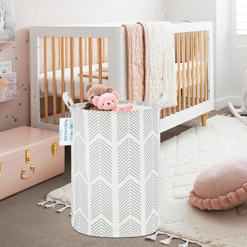 LANGYASHAN Laundry Basket Canvas Fabric Collapsible Organizer Basket for Storage Bin Toy Bins Gift Baskets Bedroom Clothes Children Nursery Hamper (Arrowhead) - color: Arrowhead