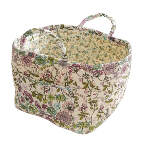 Floral Fabric Storage Basket Car Interior Storage Basket Underwear Sundries Laundry Baskets Supplies Home Organizer Bag (style 6) - color: style 6