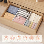 Lifewit 8" Tall 4 Pack Drawer Dividers, 35-56.5cm/13.8-22.2" Expandable Drawer Divider for Clothes, Adjustable Dresser Drawer Organizers, Drawers Separators for Dresser/Bathroom/Closet/Kitchen White - size: 8"H, 13.8-22.2"L