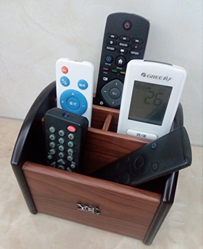 Rotating remote control holder, pen holder for desk,Wooden remote storage Organizer,TV remote control caddy@YCL872R Pen container