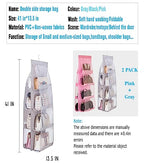 AARAINBOW 2 Packs Hanging Handbag Purse Organizer, Hanging Hand Bag Organizer Wardrobe Closet Purse Holder, 8 Pockets, 43.3L x 14.1W (B Gray Light Pink) - color: B Gray Light Pink