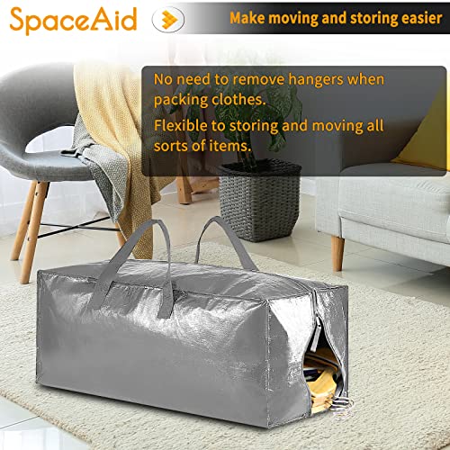 SpaceAid Heavy Duty Moving Bags, Extra Large Storage Totes W/Backpack Straps Strong Handles & Zippers, Alternative to Moving Boxes, Packing & Moving Supplies, Gley (8 Pack) - color: Grey, size: 8 Pack