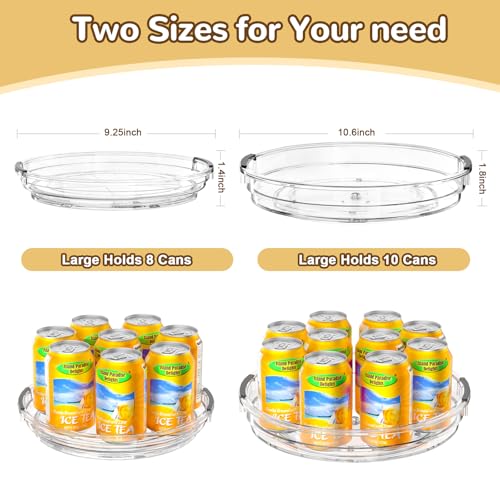 Clear Lazy Susan Organizer Turntable for Cabinet Table Top, 10.6 Inch 2 Pack 360 Rotating Spinning Makeup Organizer for Vanity, Kitchen Storage Rack Heavy-Duty Pantry Spices Tray Countertop Organizer - size: 10.6 inch 2 Pack