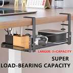 Under Desk Cable Management Tray Cord Wire Shelf Organizer (Medium) - size: Medium