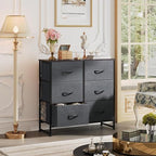 WLIVE Dresser for Bedroom with 6 Drawers, Closet Dresser with Fabric Bins, Chest of Drawers for Closet, Living Room, Hallway, Dark Grey - color: A-dark Grey