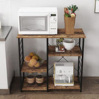 soges Kitchen Standing Baker's Rack, Utility Microwave Oven Stand, Multi-Layers Kitchen Storage Cart Workstation Shelf, Coffee Cart, Rustic Brown - color: Rustic Brown