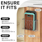 Simple Houseware Over the Cabinet Door Organizer Holder 2 Pack 13.5" Wx4.25 Dx18.5 H and 12.5" Wx3.6 Dx18.5 H Silver - size: 2 Pack