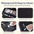 VANDEL Waterproof Hanging Toiletry Bag [TSA-Approved] Hanging Makeup Organizer Bag, Cosmetic Travel Bags for Women, Makeup Case Toiletries Organizer Hygiene Bathroom Shower Caddy - Black - color: Black