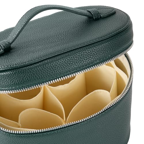 Makeup Bag Vanity Case Cosmetic Bag with Removable Divider Travel Toiletry Bag for Women Portable Make up Box Organizer, Green - color: Green