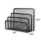 wishacc Desk Mail Organizer Small File Holders Letter Metal Mesh Document/Filing/Folders/Paper Organizer for Desktop