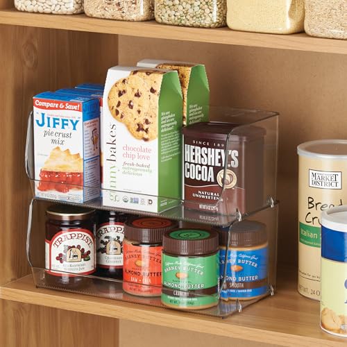 iDesign Wide Stackable Open-Front Storage Bin for Kitchen and Pantry, Clear, Made in USA - style: Pack of 1