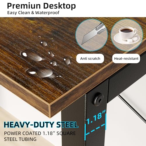 Aquzee 31 Inch Desk Hutch, Teen Desk with Shelves, Study Desks with Storage, Computer Desks for Small Spaces, Kids, Student, Space Saving, Easy Assemble, Rustic Brown - color: Brown, size: 31inch