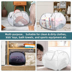 2 Pack Collapsible Laundry Baskets, 90L Large Foldable Laundry Basket, Durable Mesh Pop Up Hampers for Laundry, Dirty Clothes Laundry Hamper for Bedroom, Bathroom, Dorm, Laundry Room, Travel White - color: 2xWhite