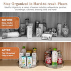 Clear Lazy Susan Organizer Turntable for Cabinet Table Top, 9.25 Inch 4 Pack 360 Rotating Spinning Makeup Organizer for Vanity, Kitchen Storage Rack Heavy-Duty Pantry Spices Tray Countertop Organizer - size: 9.25 inch 4 Pack