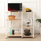 soges Kitchen Standing Baker's Rack, Utility Microwave Oven Stand, Multi-Layers Kitchen Storage Cart Workstation Shelf, Coffee Cart, White Oak - color: White Oak