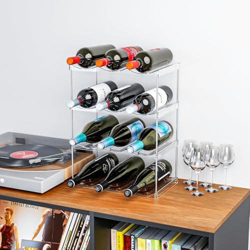 Stackable Water Bottle Organizer for Cabinet,2 Tier Water Bottle Holder for Stanley Yeti 40 oz Bottle Shelf,Clear Tumbler Storage Organizer,Wine Rack,Cup Organizer for Kitchen Cabinets Counter Pantry - size: 2 Tier-Hold 6 Bottles