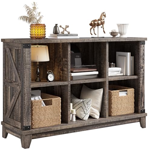 EnHomee 6 Cube Storage Organizer Bookshelf, Wood Cube Shelf Bookcase with Storage, Bookshelf for Living Room and Bedroom,Black Oak - color: Black Oak, size: 6 cube