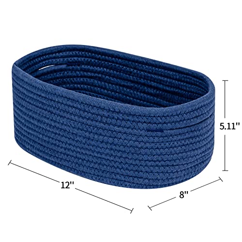 CubesLand Storage Basket, Cotton Rope, Navy Blue, 2 Pack, Organizing/Storage, Closet, Shelves, Decorative - color: Navy Blue, size: 2pcs-Small Basket