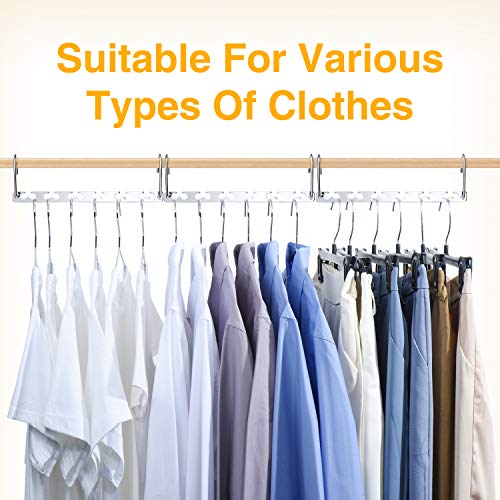 HOUSE DAY Space Saving Hangers for Clothes 12 Pack, Heavy Duty Hanger Organizer 30 Lbs Capacity, Metal Magic Hanger, Sturdy Multi Hangers, Closet Space Saver Closet Organizers and Storage - size: 12 Pack