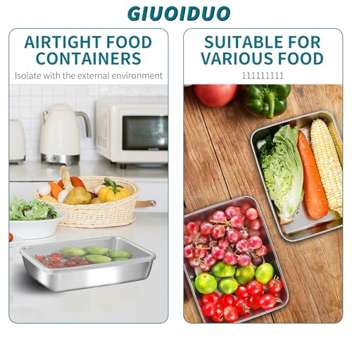 GIUOIDUO stainless steelFood Storage 12-Pack Lunch BoxContainers setsstorage box with lidfreezer FrozenKitchen tra with lidOven plateSide dish plate Freezer & Dishwasher Safe - color: 12-Pack