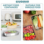 GIUOIDUO stainless steelFood Storage 12-Pack Lunch BoxContainers setsstorage box with lidfreezer FrozenKitchen tra with lidOven plateSide dish plate Freezer & Dishwasher Safe - color: 12-Pack