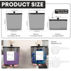 COAZEX 3 Pack Laundry Powder Container & Dryer Sheet Holder, Plastic Laundry Room Organization and Storage Jars with Lids, Labels & Scoops for Powder, Detergent, Scent Booster (Black) - color: C-Black(Black Lid)