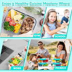 VERONES 5 Pack Glass Meal Prep Containers 2 Compartment Set, 36OZ Airtight Glass Lunch Containers, Glass Food Storage Containers with Lids, for Microwave, Oven, Freezer & Dishwasher Friendly,Green - color: Green