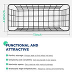 2 Pack Hanging Wall Basket Wire Storage Baskets, Adhesive Basket for Cabinet Door Organizer No Drilling, Hanging Fruit Baskets for Kitchen, Pantry Organization, Bathroom, Black - style: No Drilling,2pack