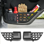 MAIKER Metal Rear Door Storage Box Compatible with 2018-2025 Jeep Wrangler JL JLU 4XE & 2020-2025 Gladiator JT, Insert Organizer Box Pockets for Replace Sagging Nets, 2PCS(Black) - size: JL/JT Rear