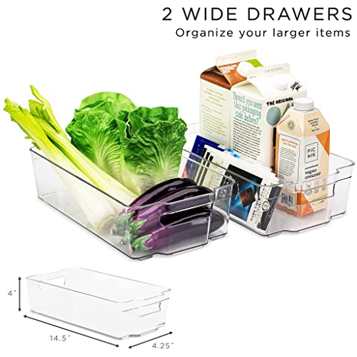 Sorbus Fridge Bins and Freezer Bins Refrigerator Organizer Stackable Food Storage Containers BPA-Free Drawer Organizers for Refrigerator Freezer and Pantry - size: 6 pack